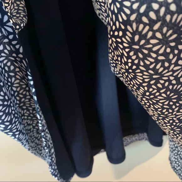 Banana Republic Cold Shoulder Navy White Fit & Flare Dress - Picture 5 of 7